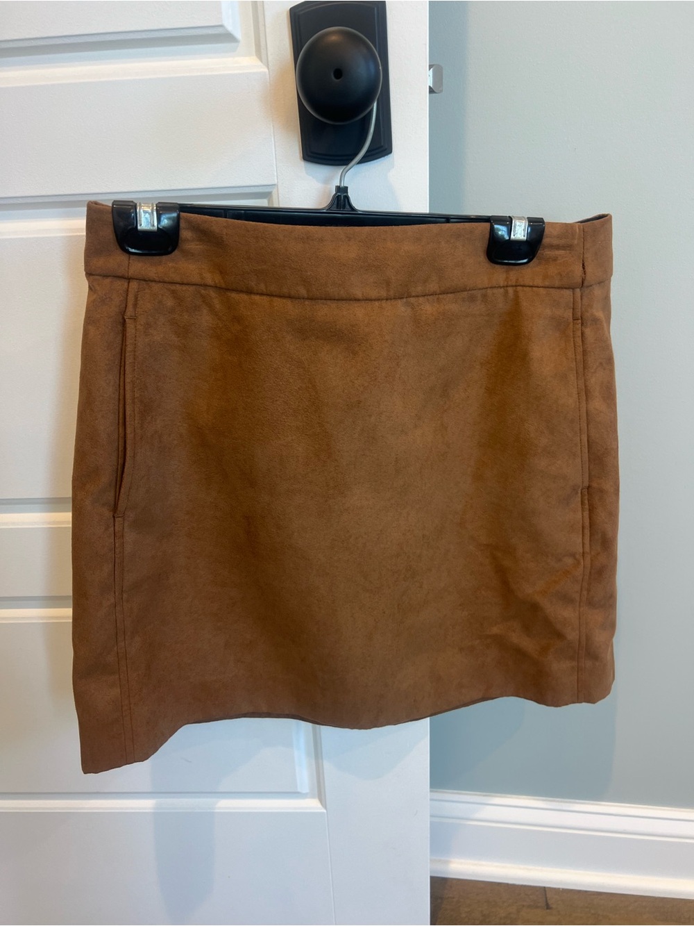 Women’s J. Crew Factory Brown Suede-Look Mini Skirt-Size 10